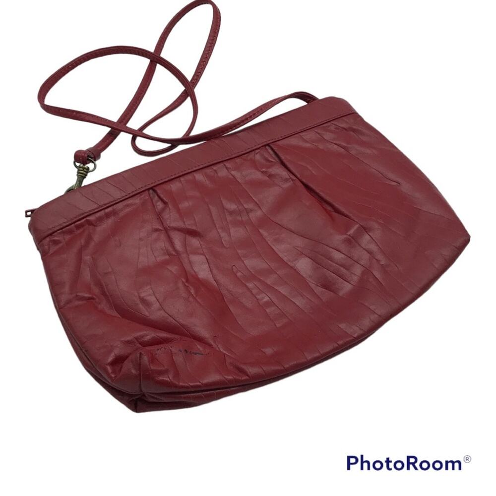 STYLECRAFT Vintage Textured Red Clutch Bag - Picture 2 of 6